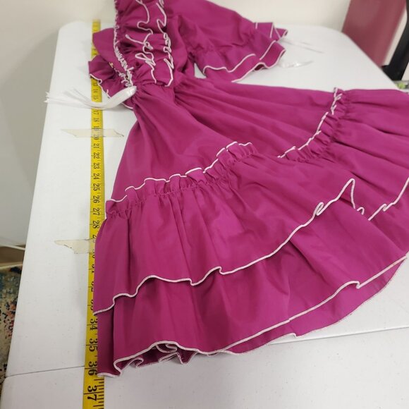 Vtg Call It Fancy Womens 1970s Square Dancing Dress Size 10 Western Pink Ruffle - Picture 7 of 12